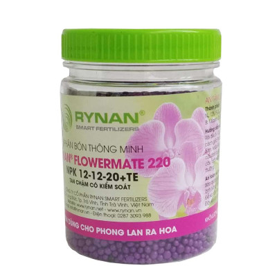 Phân Bón Thông Minh Rynan Flowermate 220 (Hũ 150g) - Giúp Phong Lan Ra Hoa, Trổ Đồng Loạt, Lâu Tàn
