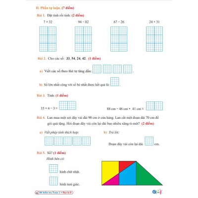 Sách - Đề Kiểm Tra Toán 1 - Kết Nối Tri Thức Với Cuộc Sống - Học Kì 2 (1 cuốn)