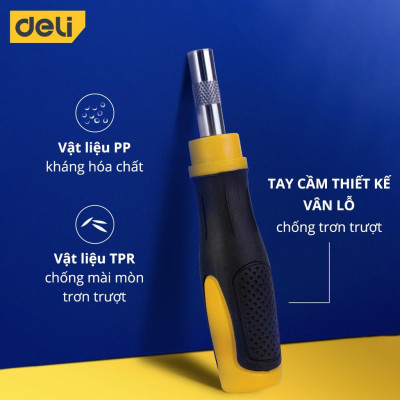 Bộ Tua Vít Sửa Chữa Đa Chức Năng Deli Tools 21 Chi Tiết Cao Cấp - Chất Liệu Siêu Bền, Thiết Kế Gọn Nhẹ Tinh Tế - DL1021D