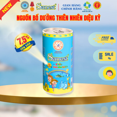  NEW  Nước Yến sào Khánh Hòa Sanest Dành cho trẻ em 7.5% - Khay 30 lon