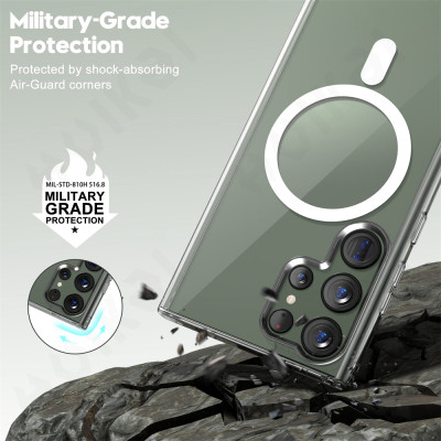 ốp lưng Magnetic cho Samsung Galaxy S24 Ultra / S23 Plus / S24Ultra / 23Ultra 5G hiệu HOTCASE Ultra Crystal Clear - thiết kế trong suốt, chống sốc chống va đập - Hàng nhập khẩu