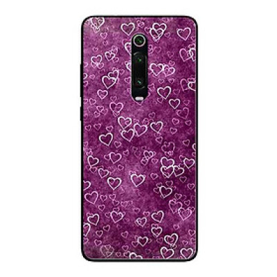 Ốp Lưng in cho Xiaomi Redmi K20 Pro Mẫu Nhiều Tim Nền Tím - Hàng Chính Hãng