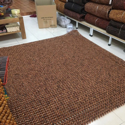 Chiếu Hạt Gỗ Hương Cao Cấp - Kích Thước 2,2mx2m hạt 1.6cm  ( video , hình thật )
