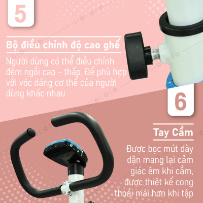 Bg Xe đạp tập thể dục trong nhà Mẫu YS02 BLUE  (hàng nhập khẩu)