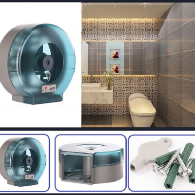 Hộp đựng giấy vệ sinh cỡ lớn 26cm gắn tường cao cấp Xanh