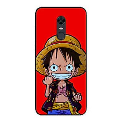 Ốp Lưng in cho Xiaomi Redmi 5 Plus Mẫu Mũ Rơm Nền Đỏ - Hàng Chính Hãng