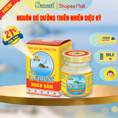  NEW [ Combo 5 lọ] Nước Yến sào Khánh Hòa Sanest 21% - Nhân Sâm