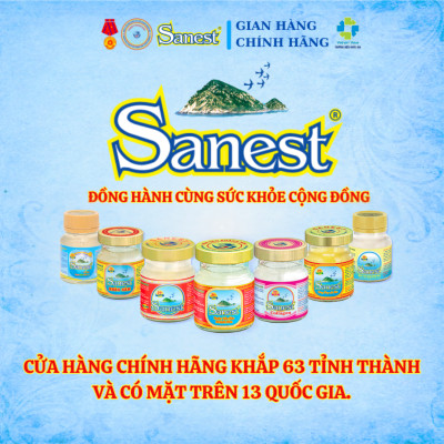  NEW [ Hộp 6 lọ quà tặng ] Nước yến Sào Khánh Hòa Sanest Người Cao Tuổi - Có đường
