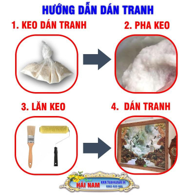 Tranh dán tường 3D Sơn thủy hữu tình - VẢI LỤA phủ kim sa (kích thước theo yêu cầu)