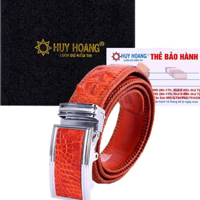 Thắt Lưng Nam Da Cá Sấu Đan Viền Bản Lớn Gai Huy Hoàng HT4704
