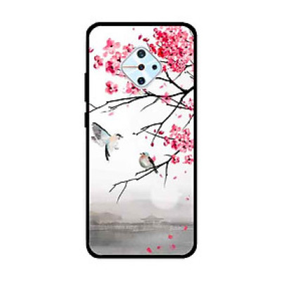Ốp Lưng in cho Vivo S1 Pro/ Vivo V17 Mẫu Chim Nền Anh Đào - Hàng Chính Hãng