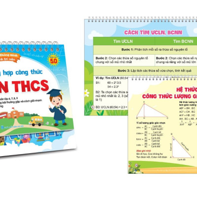 Sách - Combo Bộ Lịch Bảng Tổng Hợp Công Thức Toán Và Tiếng Anh THCS - Phiên Bản 5.0