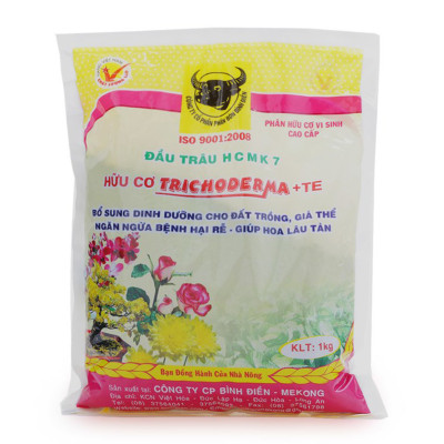 Gói 5 Kg Phân bón đầu trâu hữu cơ vi sinh cao cấp Trichoderma + TE giúp kháng bệnh và tăng trưởng khỏe cho cây trồng