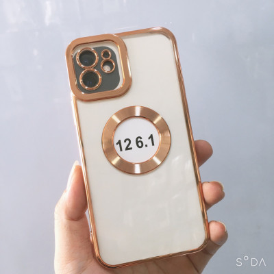 Ốp lưng dành cho iPhone 11 Pro, 11, 11 Pro Max, 12 Pro, 12, 12 Pro Max, 13 Pro, 13 Pro Max, Xs Max, Xs, 14, 14 Plus, 14 Pro , 14 Pro Max  viền màu hở logo Táo sang trọng - Hàng chính hãng
