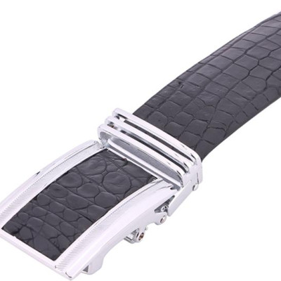 Thắt Lưng Nam Da Cá Sấu Gai Bụng Bản Lớn Huy Hoàng HT4774 - Đen