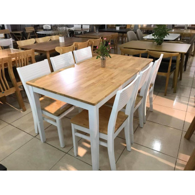 (Freeship) Bộ bàn ăn gỗ tự nhiên
