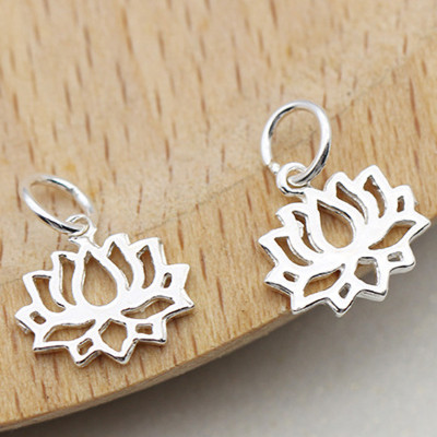 Combo 3 cái charm bạc hình hoa sen treo - Ngọc Quý Gemstones