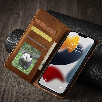 Bao da dạng ví cài thẻ dành cho iPhone 11 Pro Max / 12 Pro Max / 13 Pro Max lưng đen mềm - Hàng chính hãng