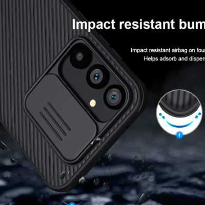Ốp lưng cho Samsung Galaxy S23 FE bảo vệ camera chống sốc hiệu Nillkin Camshield chống sốc cực tốt, chất liệu cao cấp, có khung & nắp đậy bảo vệ Camera - hàng chính hãng