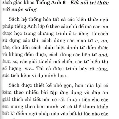 Sổ Tay Tiếng Anh Lớp 6 (Bám Sát SGK Kết Nối Tri Thức Với Cuộc Sống) _HA