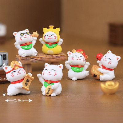 Bộ 6 chú Mèo lucky mini Trang Trí Tiểu Cảnh Decord Ô tô arthouse_ Hàng chính hãng