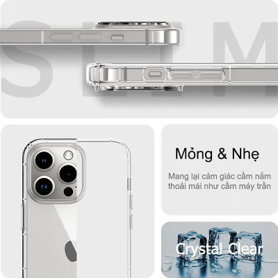 Ốp lưng chống sốc cho iPhone 16 Pro Max / 16Pro / 16 Plus / IP16 hiệu Gucase Likgus Crashproof - Thiết kế trong suốt, chống ố, giúp chống chịu mọi va đập - hàng nhập khẩu