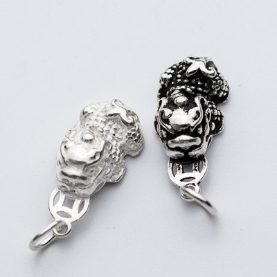 Charm bạc hình tỳ hưu mặt treo - Ngọc Qíu Gemstones