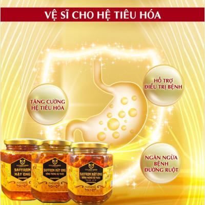 Mật Ong Saffron Đông Trùng Hạ Thảo 380ml/lọ Golden Herb 