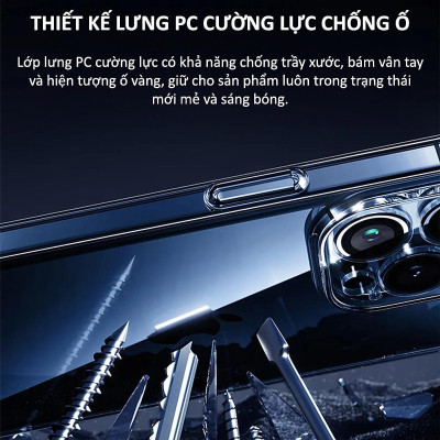 Ôp lưng trong suốt siêu mỏng 0.3mm bảo vệ camera cho iPhone 16 Pro Max.16 Pro, 16 Plus, iPhone 16, iPhone 15 Pro Max, 15 Pro, 15 Plus, iP 15, 14 Pro Max hiệu Memumi Camshield - Thiết kế mặt lưng PC chống ố vàng, trang bị màng camera - Hàng nhập khẩu