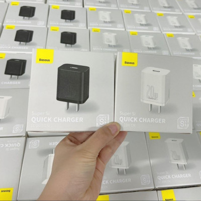 Củ Sạc Adapter Baseus Super Si 20W Mini Type C Blue - PD/QC 3.0 - Tự Động Điều Chỉnh Ổn Định Dòng Điện - Hàng Chính Hãng