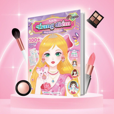 Sách - Trang Điểm Công Chúa Hàn Quốc Myra, Yuna, Jenny, Hana, Sunny - Combo 5 Cuốn - Tô Màu Và Bóc Dán Hơn 500+ Stickers