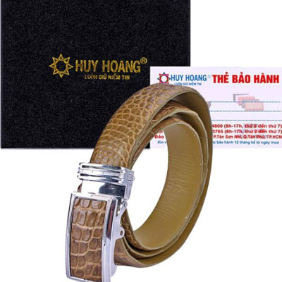 Thắt Lưng Nam Da Cá Sấu Gai Bụng Huy Hoàng HT4274 - Rêu