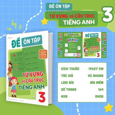 Sách - Đề Ôn Tập Từ Vựng Và Cấu Trúc Tiếng Anh Lớp 1, 2, 3, 4, 5 - Combo 5 Cuốn - Megabook