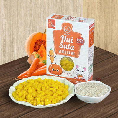 Nui Hữu Cơ Bí Đỏ Cà Rốt Ăn Dặm Cho Bé Tốt Cho Mắt Giàu Vi Chất Cho Bé Cầm Nắm Hộp 200gr