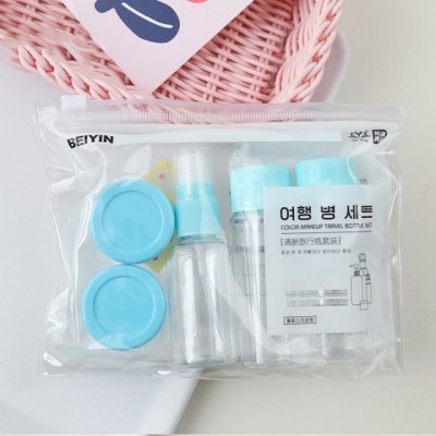 Set bộ dụng cụ  chiết mỹ phẩm 5 -7 món với nhiều kích thước khác nhau   ,có  túi zip tiện dụng nhỏ gọn dễ dàng mang theo du lịch dã ngoại