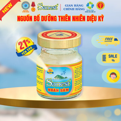  NEW [ Combo 60 lọ] Nước Yến sào Khánh Hòa Sanest 21% - Nhân Sâm