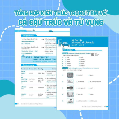 Sách - Đề Ôn Tập Từ Vựng Và Cấu Trúc Tiếng Anh Lớp 1, 2, 3, 4, 5 - Combo 5 Cuốn - Megabook