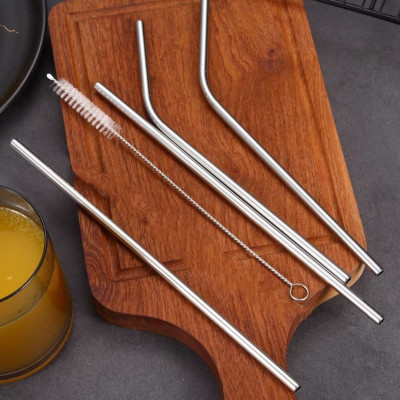 Bộ Ống Hút Inox 304 Trà Sữa + Ống Hút Sinh Tố + Cọ Làm Sạch Ống Bộ Ống Hút inox 304 Cao Cấp