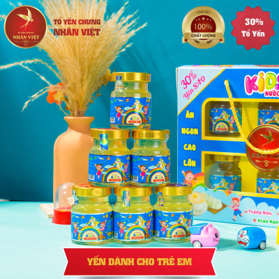 [Hộp 6 Lọ] Nước Yến Sào Cho Bé Nhân Việt Kids 30% Yến Giúp Bé Ăn Ngon, Cao Lớn Hũ 70ml