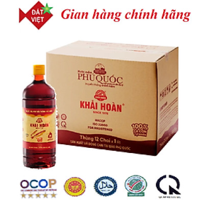 Nước mắm Khải Hoàn Phú Quốc 30-40-43 độ đam thùng 12 chai nhựa 1 lít
