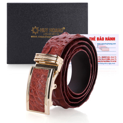 HJ4224-25-26-27 - Thắt lưng nam da cá sấu gai lưng bản lớn màu đen, nâu đỏ, vàng, nâu đất