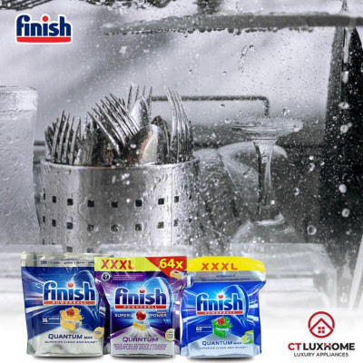 Viên rửa chén bát Finish Quantum Max loại 36 viên, 60 viên - Hàng chính hãng 