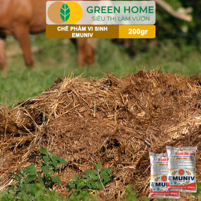 Chế Phẩm Vi Sinh EM Greenhome, Emuniv, Gói 200gr, Dùng Ủ Phân Bón Hữu Cơ, Xử Lý Rác Thải Gia Đình, Phân Huỷ Nhanh