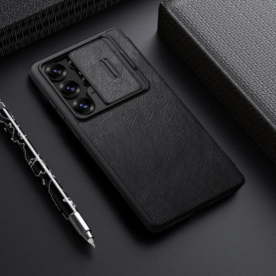 Bao da cho Samsung Galaxy S25 Ultra 5G và S22 - S23 Ultra 5G Nillkin Qin Pro - bảo vệ Camera - Hàng chính hãng