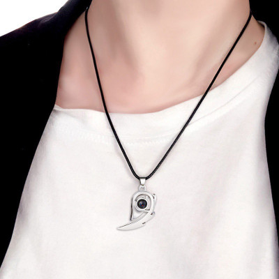 CẶP DÂY CHUYỀN ĐÔI TÌNH NHÂN TRÁI TIM NAM CHÂM 100 NGÔN NGỮ I LOVE YOU