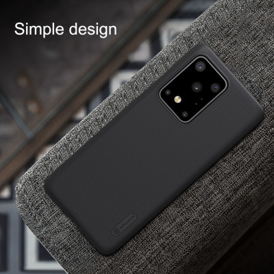 Ốp Lưng Sần chống sốc cho Samsung Galaxy S20 Ultra hiệu Nillkin Super Frosted Shield (Đính kèm giá đỡ hoặc miếng dán từ tính) - Hàng Chính Hãng