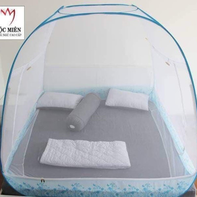 Màn Chụp , Mùng Chụp Cao Cấp Mộc Miên Đỉnh Rộng - Kích Thước 1,6mx2m - 3 cửa ( video , hình thật ) 