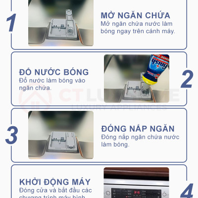 Combo (1 can Bột rửa bát Finish +Nước Bóng 800ml+Muối  Finish 1.2kg) Hương chanh - ĐỨC