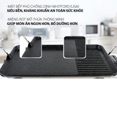 Vỉ nướng điện Sunhouse SHD4607 1500 W - Hàng Chính Hãng 100%
