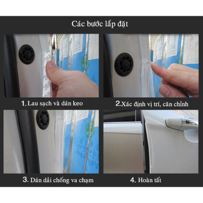 Bộ 8 Miếng Dán Bảo Vệ Tay Nắm Cửa Xe Hơi Bằng Cao Su Mềm Trong Suốt Chống Trầy Xước